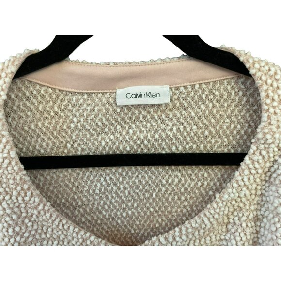 Calvin Klein Womens Beige Textured Sweater Faux Undershirt Plus Size Casual Work - Picture 3 of 5